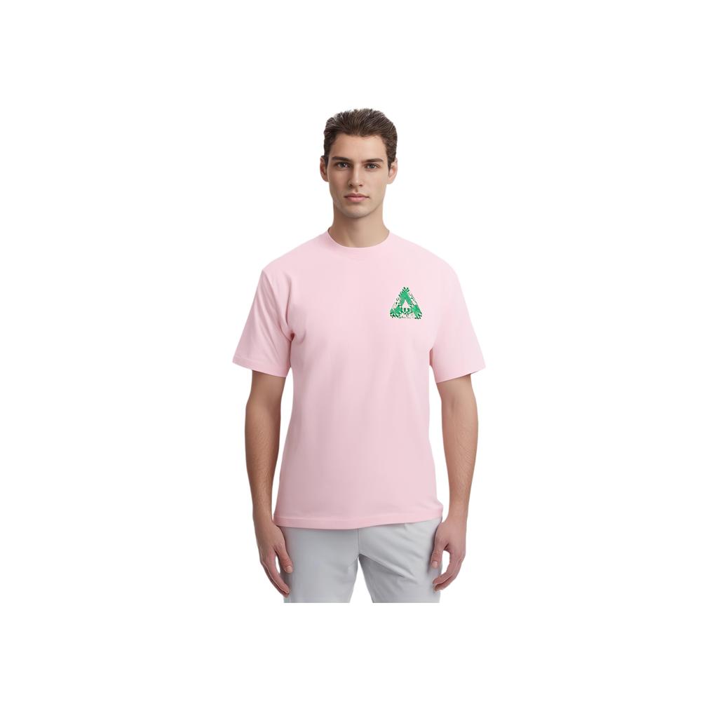 Palace Tri-Eye Logo Print Round Neck Short Sleeve T-Shirt Unisex Tops Light-Pink P21TS240