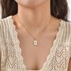 Stainless Steel Oval White Shell Letter A-Z Initial Pendant for Women,Gold Plated 26 Letters Necklaces,Trendy Jewelry Gift