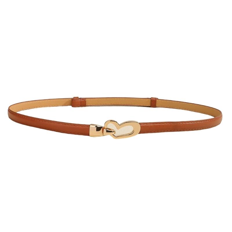 Adjustable PU Leather Waist Belt for Women Heart Shaped Clasp Waist Girdle Lightweight Fashion Waist Accessory