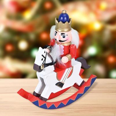 Christmas Nutcracker Decoration Desktop Ornament Wooden Figurine for Table Centerpiece