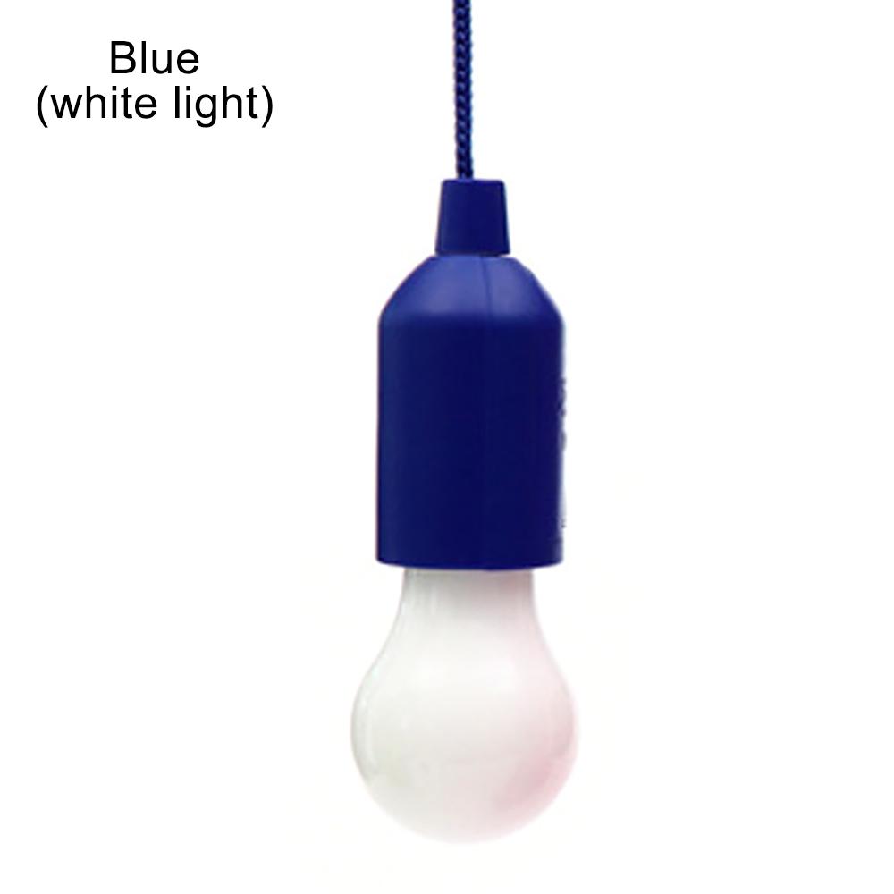 Portable Camping Lamp Battery Emergency Lamps LED Retro Outdoor Tent Pull Cord Night Light BBQ Party Flashlight (White Light)