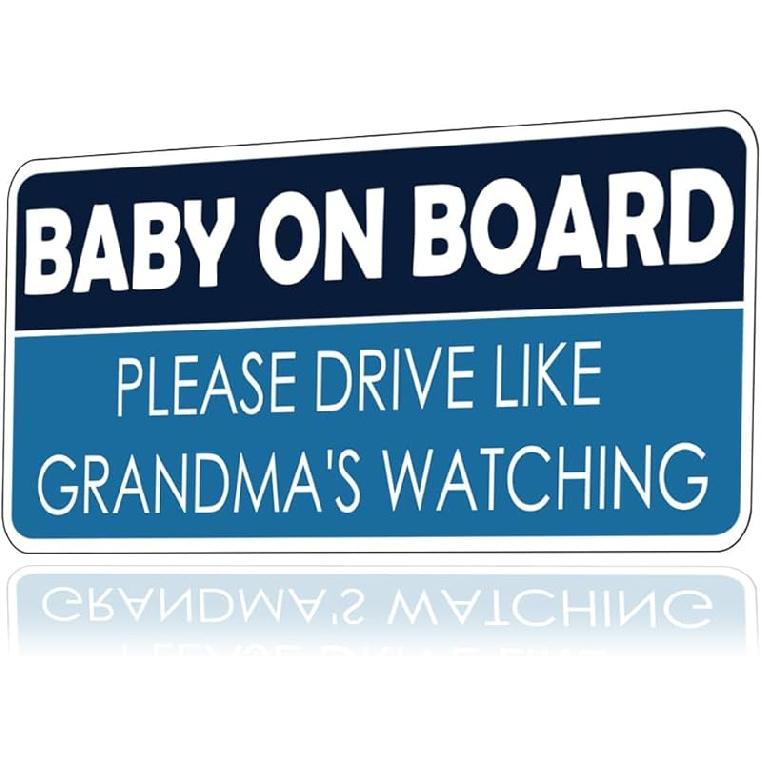 1step2dream Funny Baby on Board Bumper Sticker 2Pcs, Car Essentials | Back off Sign and Reflective See-Through When Driving in the Dark | 7 x 5