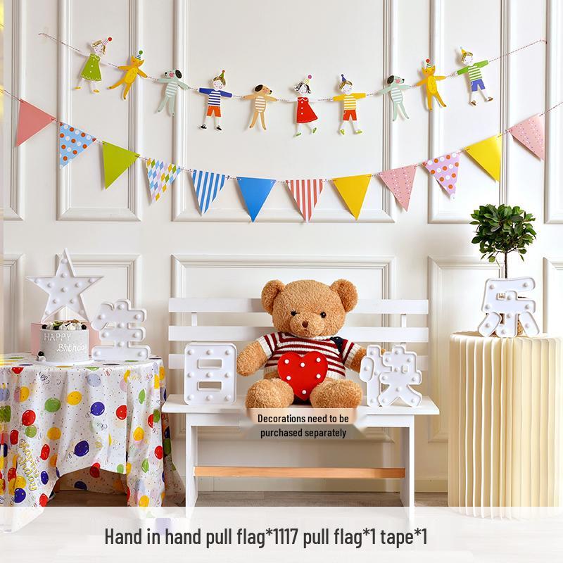 Alles Gute zum Geburtstag Girlande für Mädchen - Partybanner mit Blumendekorationen