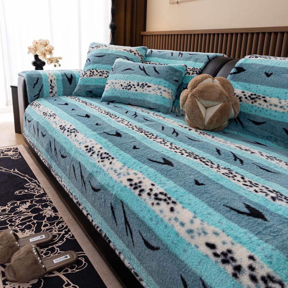 

Плюшевая подушка для дивана в богемном стиле с кроликом Новый чехол для дивана Осенне-зимний премиальный плед 70*70cm