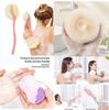 2-in-1 Loofah & Bristle Bath Brush - Curved Back Scrubber with Long Handle for Body Cleaning, Dry Brushing & Shower Use