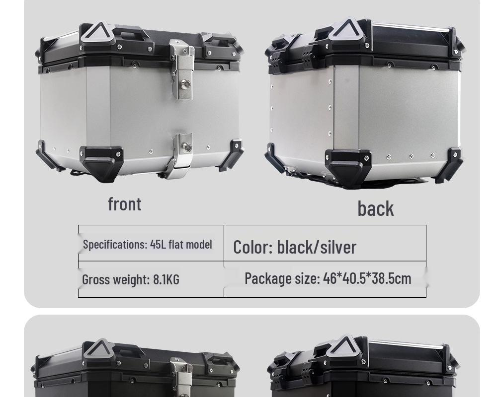 Quick Release Aluminum Motorcycle Tail Box - Available In 28L To 100L Capacities
