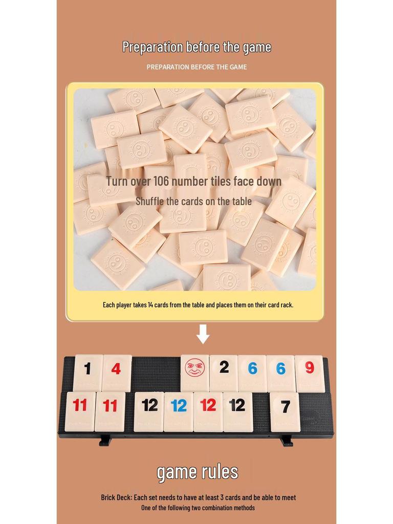 Israeli Mahjong Number Card Game - Family Party Casual Toy Gift