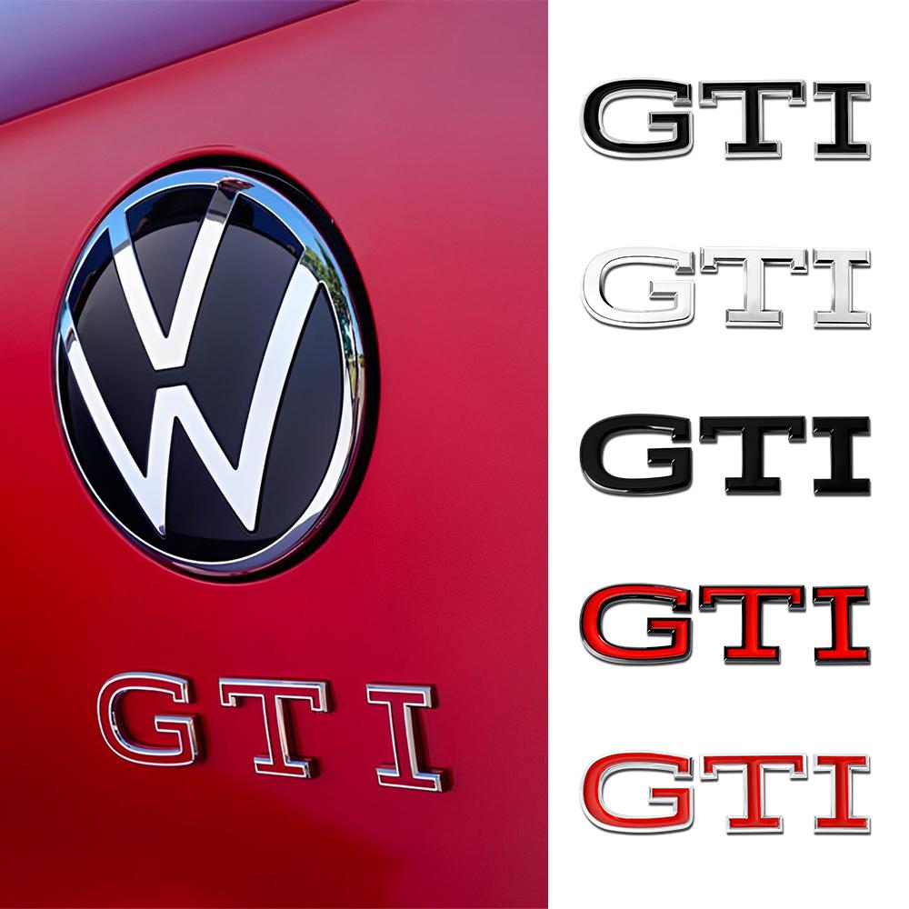 For Volkswagen Pa3D ABS GTI Letter Emblem Car Tail Badge Rear Trunk Decoration Sticker For Volkswagen VW Golf Polo Touran Passat Jetta Tiguan GTD