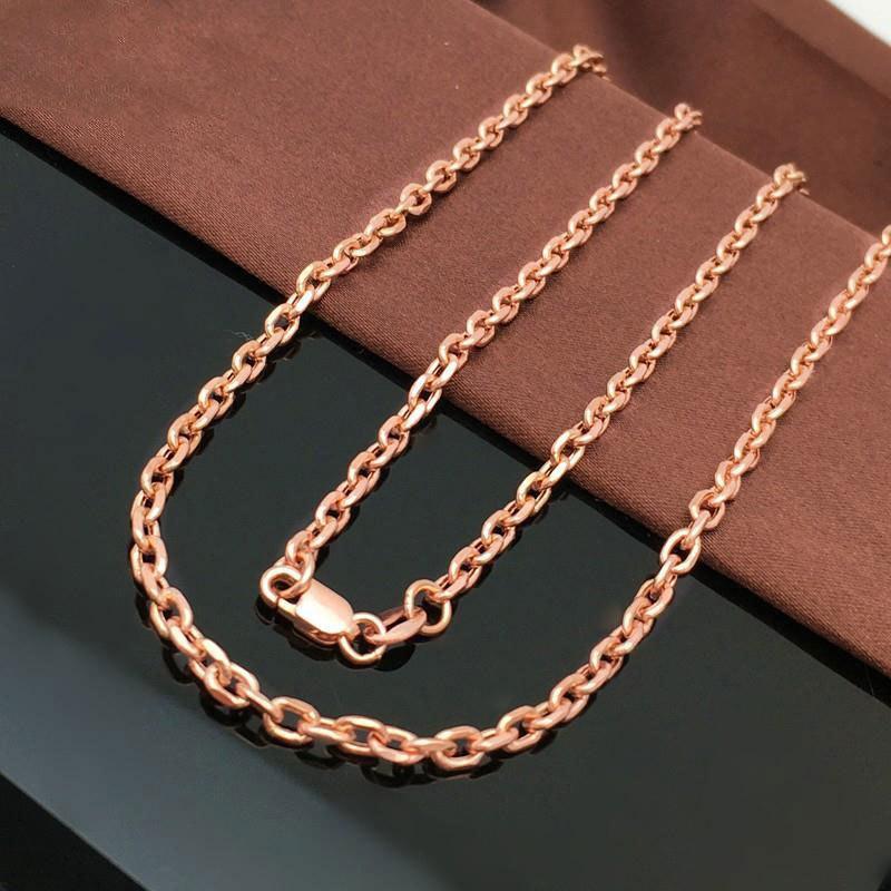 Purple Gold Bead Square Buckle Necklace Rose Gold Plated Cross Chain Men'S And Women'S Necklace