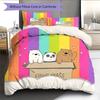 We Bare Bears2 Pattern Bedding Quilt Set  Home Decoration  Gift (1 * Duvet Cover + 2 * Pillowcase  Without Core)