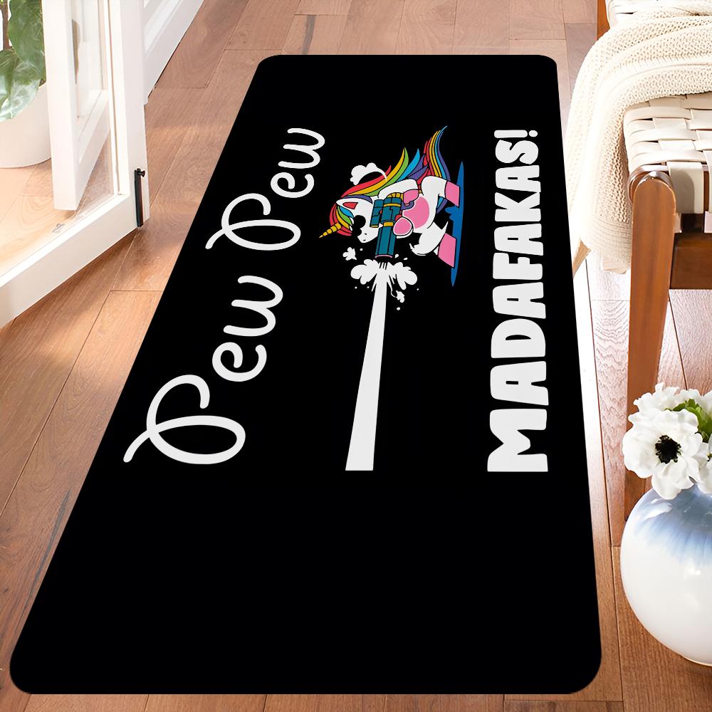 MADAFAKAS Teppichmuster Eingangstürmatte Waschbar Rutschfest Wohnzimmer Sofa Stühle Bereichsmatte Küche Willkommen Fußmatte