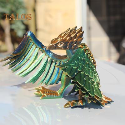3D spausdinta Fenikso figūrėlė, judantys sąnariai Spalvinga paukščio figūrėlė Šarnyrinis gyvūno modelis Fidget Žaislas namų biuro darbalaukio puošmena
