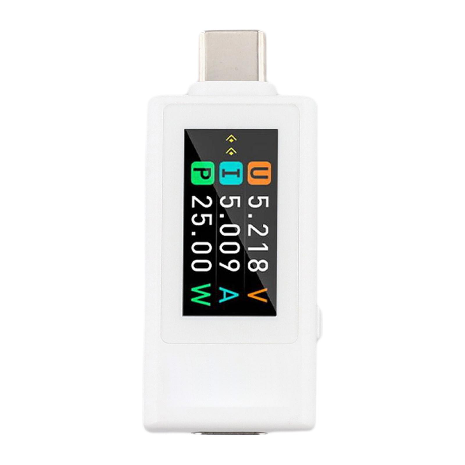 

Real-time Power Measurement USB-C Current Tester Appliance Charging Monitoring For USB-C Devices Accurate Power Measurement Tool білий