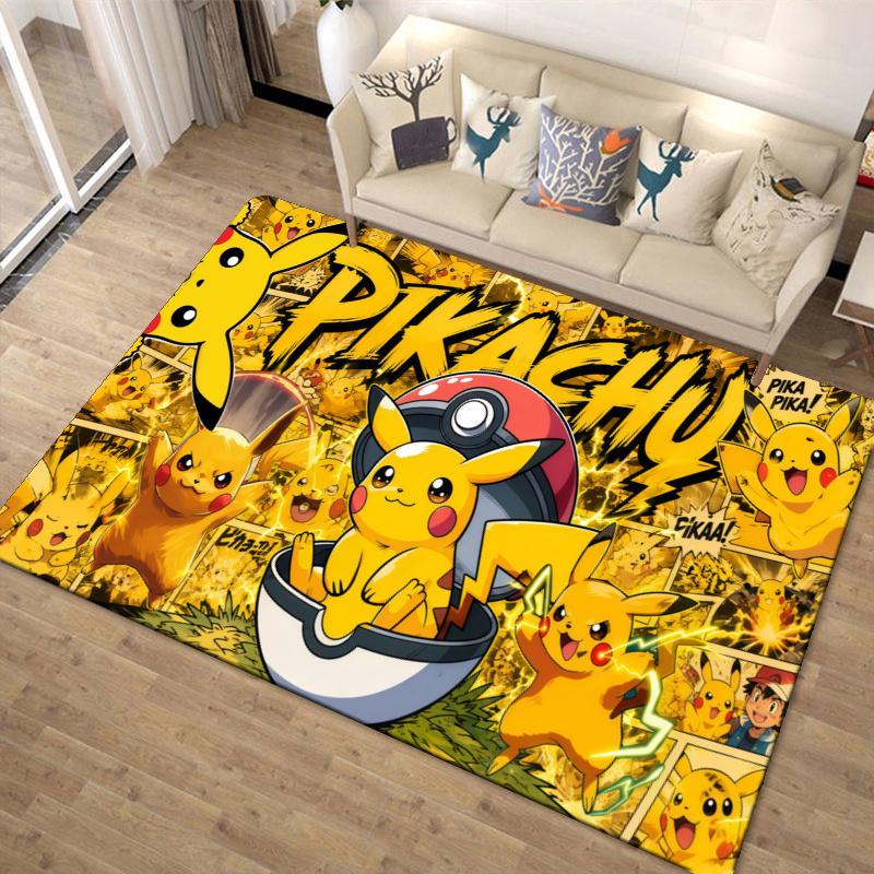 Pikachu Carpet Rug for Living Room Bedroom Home Sofa Decoration,Kids play Non-slip Floor Mat