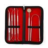 Dentist Tools Set: Stainless Steel Double-Ended Probe, Mouth Mirror, and Teeth Cleaning Kit