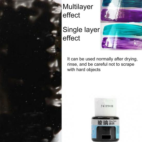 20ml Safe Healthy Glass Paint Vibrant Color Siliceous Glass-Color Paint Wine Bottle Ceramic Glass Pigment