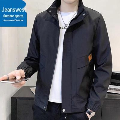 Veste Casual Coupe-vent à Col Montant pour Homme Zhenweis