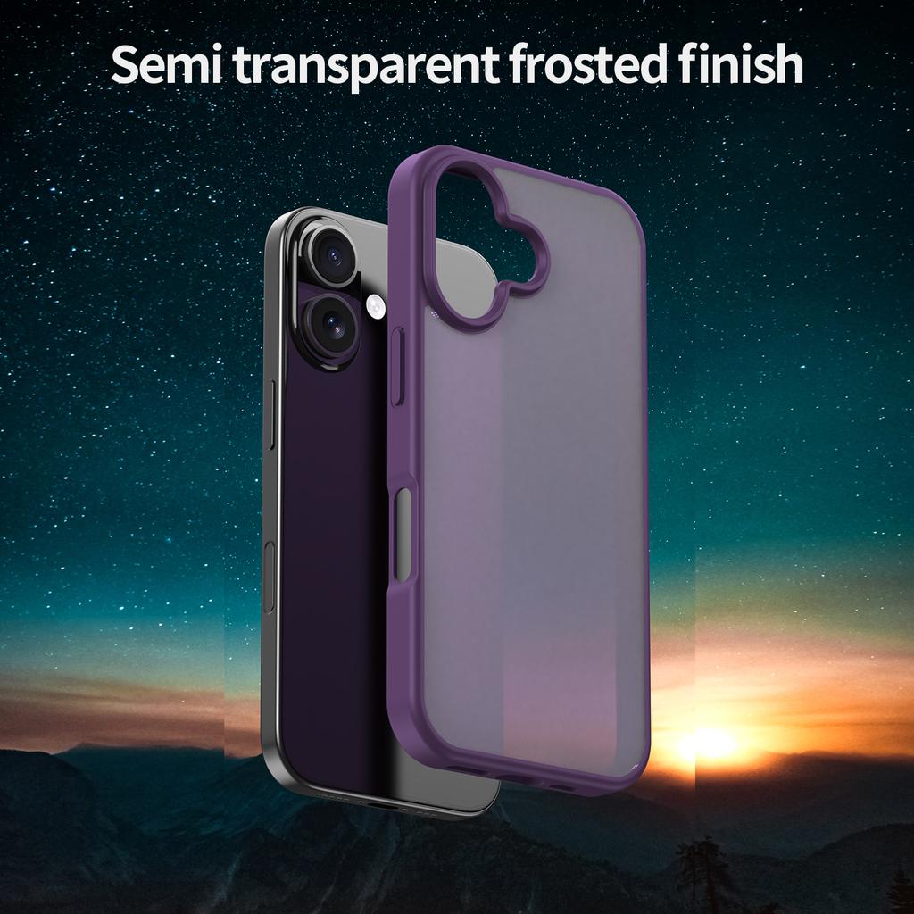 For iPhone 16 Plus Case Skin Touch Matte Anti Drop TPU PC Phone Back Cover