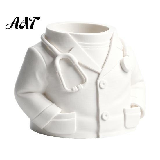 Large Capacity Pen Pot Doctor Nurse Shape Holder, 3D Print Resin Stationery Organizer, Office Supply Holder for Nurses with Weighted Base, Supplies