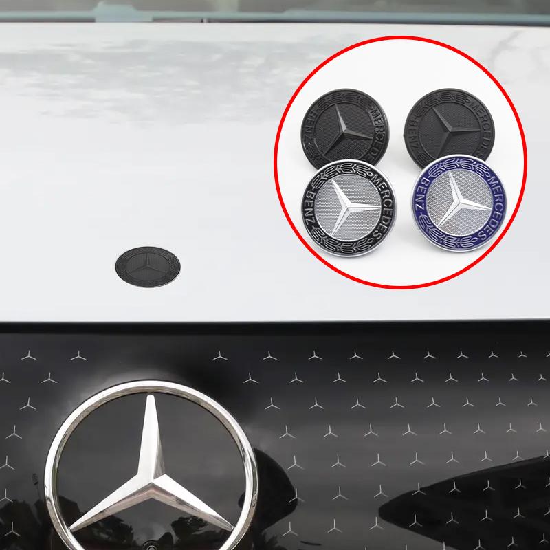 For Mercedes Benz AMG W212 W213 W205 W177 W247 W176 CLS CLA CLK CLG GLS 57mm Car Logo Front Hood Badge Emblem Bonnet Accessories