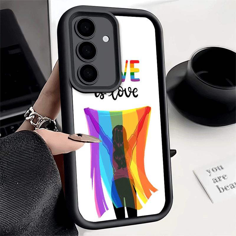 Phone Case for Samsung Galaxy A17 A16 A15 A14 A13 LGBT Rainbow Love Is Love A56 A36 A26 A55 A35 A25 A54 A34 A24 A53 A33 A23 A07