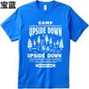 Graphic summer For her tshirt Camp Upside Down Forest Campfire Adventure Summer 1983 Short Sleeve Comfortable Oneck Tee shirt