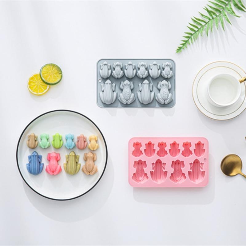 Silicone Chocolate Molds 10 Cavity Frogs Shape Mould for Candy Bonbons and Pastry Baking Tool Kitchen Supplies