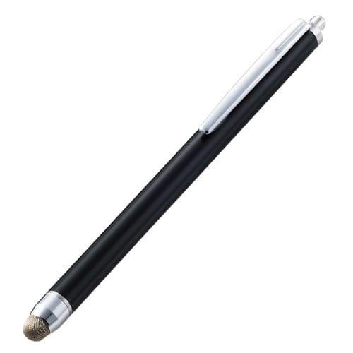 ELECOM Touch Pen for Smartphones and Tablets, Antibacterial, Conductive Fiber Type, Replaceable Tip (Sold Separately, P-TIPS03), Black P-TPS03ABBK