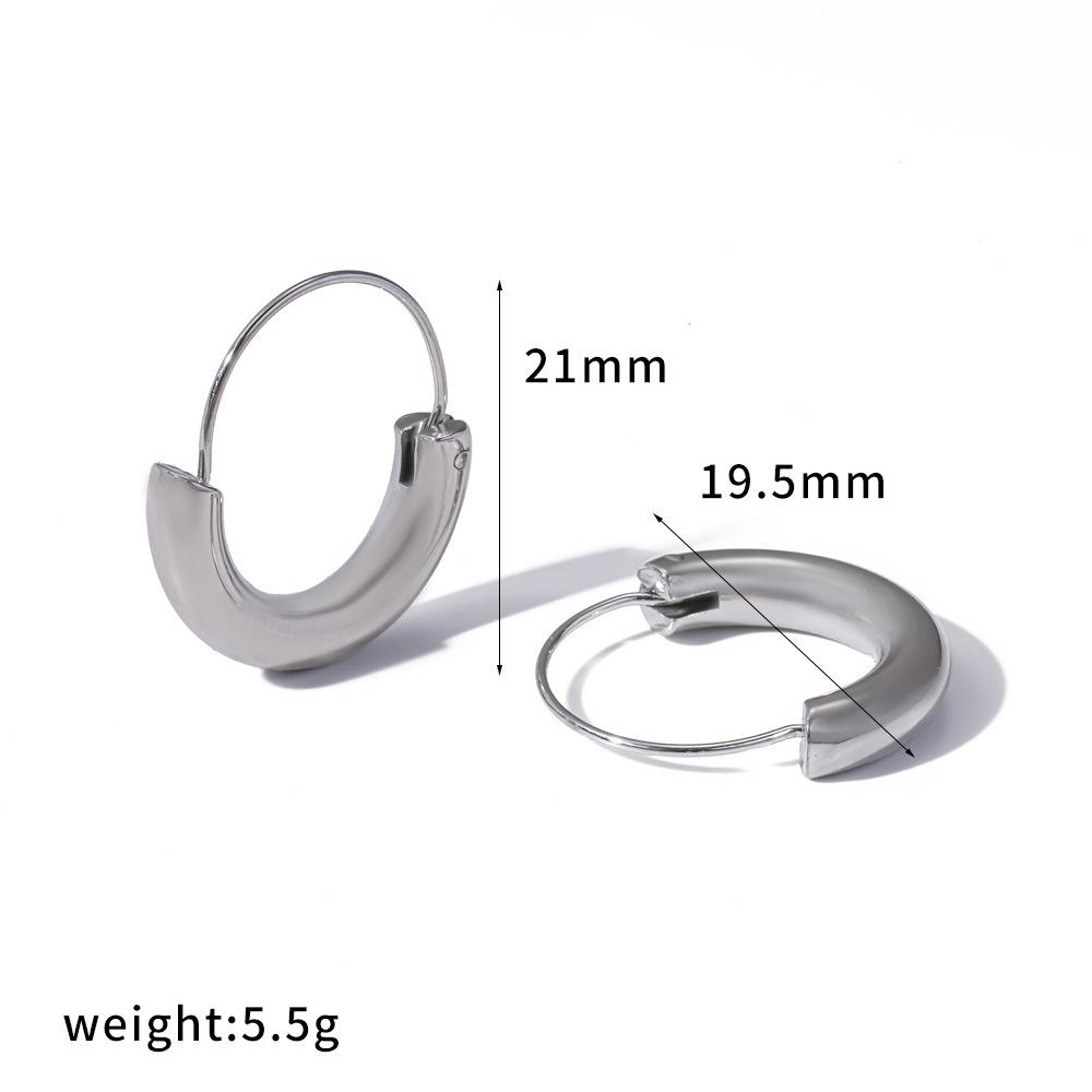 

Stainless Steel Classical Hoop Earrings for Women Tarnish Free Waterproof Antihistamine 18K Fashionable and Versatile Jewelry