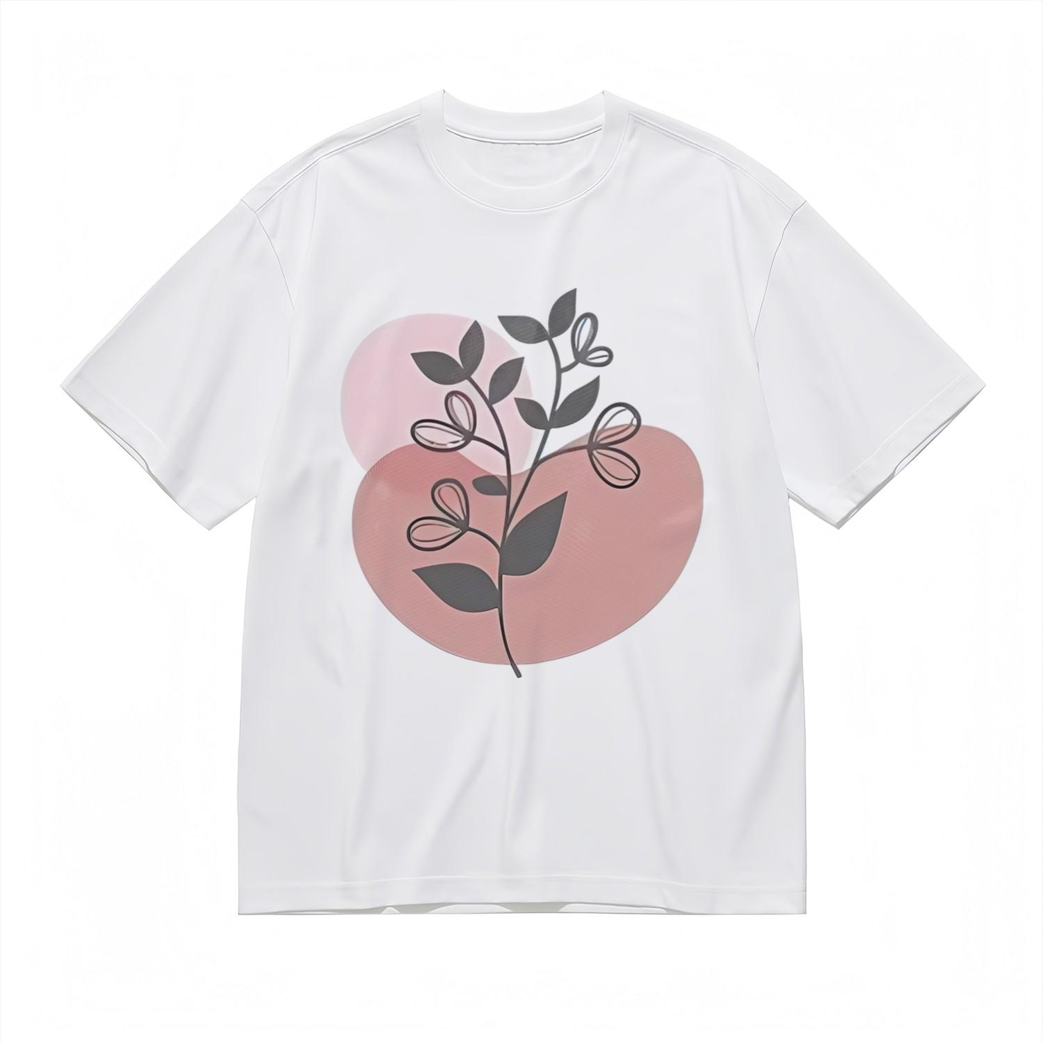 Women s Comfortable Comfy Classic T-Shirt Mens Womens Tees Top Botanical Flower Abstract Pattern Tee XL