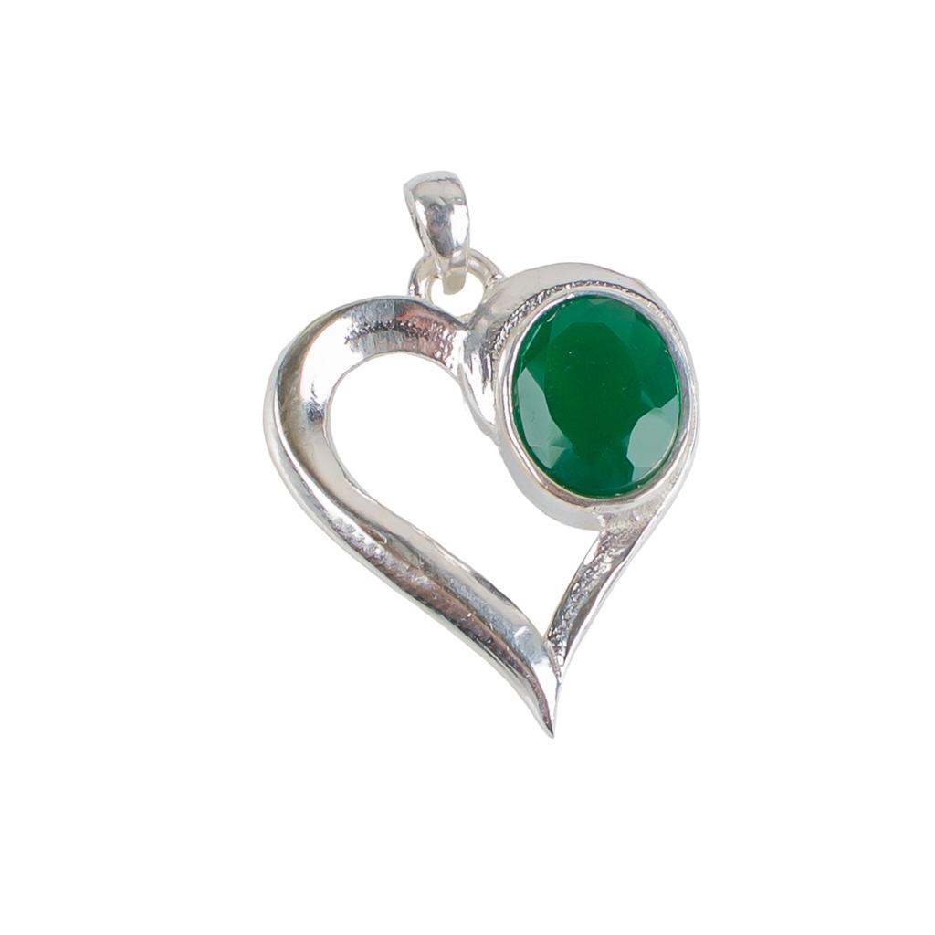 Green Onyx Gemstone 925 Sterling Silver Jewelry Handmade Pendant Birthday Gift CP-5-13