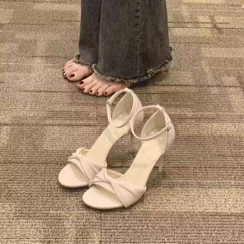 Fashion Fashion Women's Sandals Platform Party Pumps PU Thin Heels Summer Buckle Strap One Character Strip Women Luxury Shoes