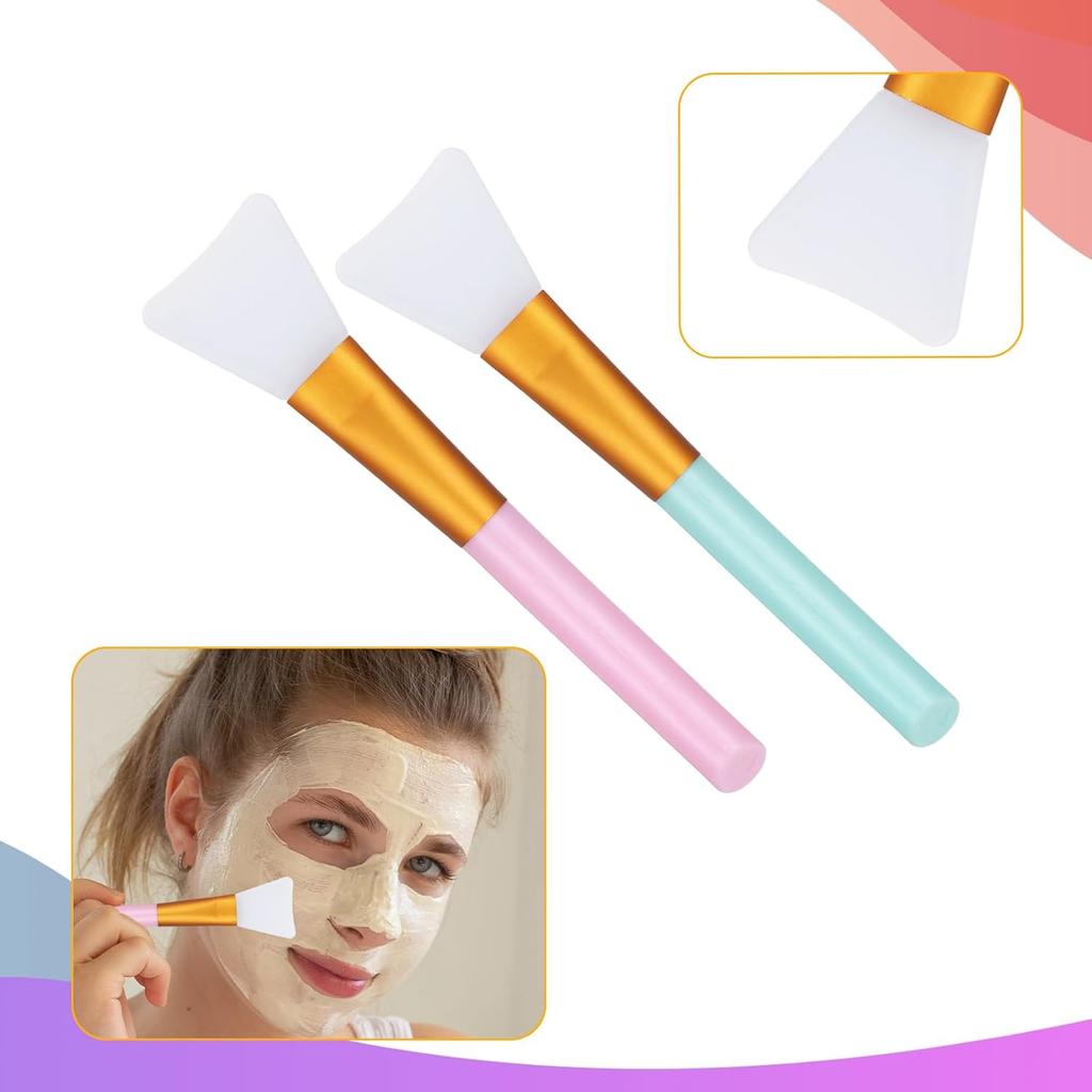 2 Pcs Mask Applicator Tool, Soft Silicone Face Mask Brush, Hairless Body Lotion and Body Butter Applicator Tools, Sector Brush Makeup Tools for Women