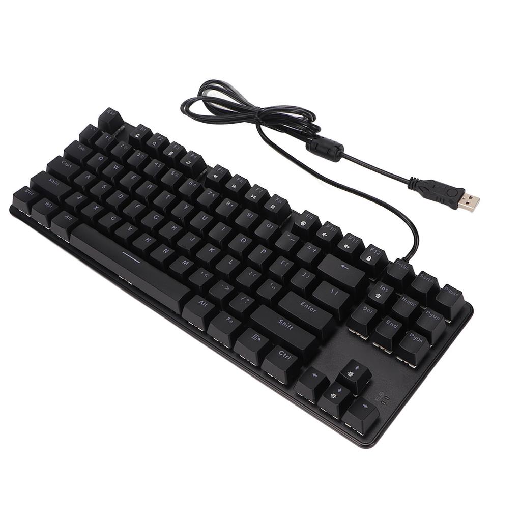 Mechanická klávesnice Blue Switch, 87 kláves, RGB podsvícení, dvoubarevné vstřikování, mechanické herní