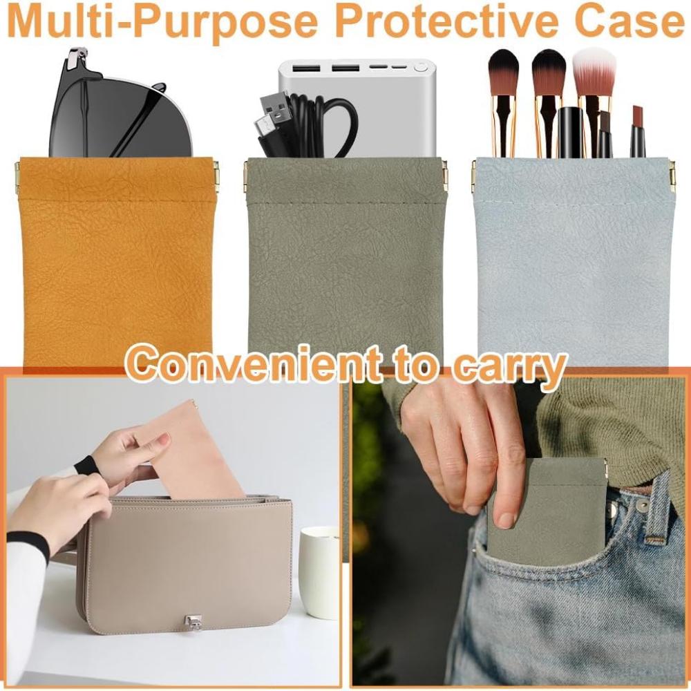 PU Leather Soft Eyeglass Case Protective Cover, Portable Sunglasses Box, Squeezable Eyeglass Bag for Both Men and Women, Availab