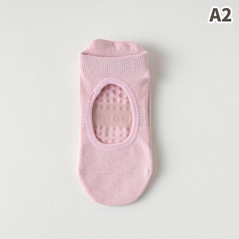 1Pair Women Pilates Socks Backless Anti-Slip Breathable Yoga Socks Ankle Ladies Ballet Dance Sports Socks For Fitness Gym