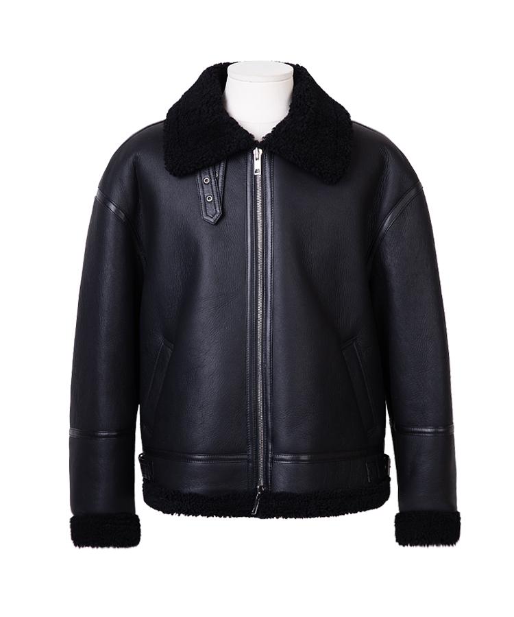 Strike Chronos Lambskin Shearling Mouton Jacket (Black)