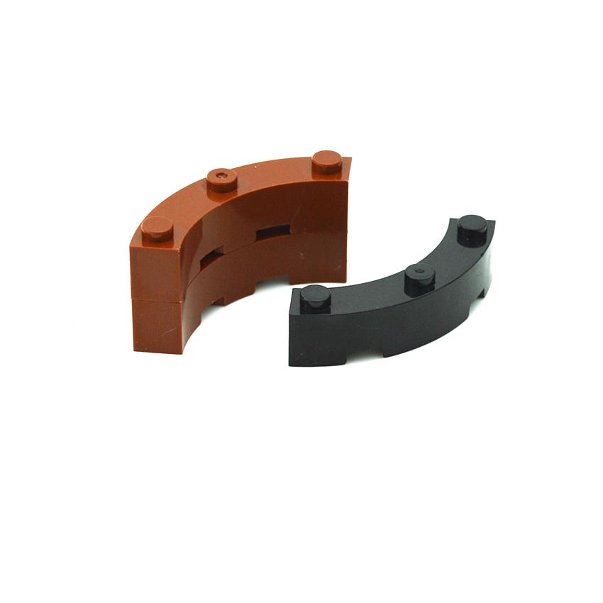 Building Blocks 48092 4x4 Curved Brick With 3 Studs For Building Blocks Parts DIY Educational Bricks Bulk Model Gift Toys