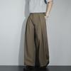 Summer New Three-dimensional Pleated Wide-leg Loose Suit Pants Men's Silhouette Non-ironing Casual Straight Trousers Men