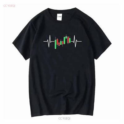 Retro Trader Heartbeat Pulse Crypto Forex Stock Market Trading T Shirt Vintage Washed Streetwear Graphic Breathable Fashion