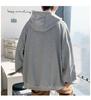 Men's Trendy Hooded Waffle-Weave Zip-Up Cardigan Sweatshirt for Spring/Autumn Hong Kong Style