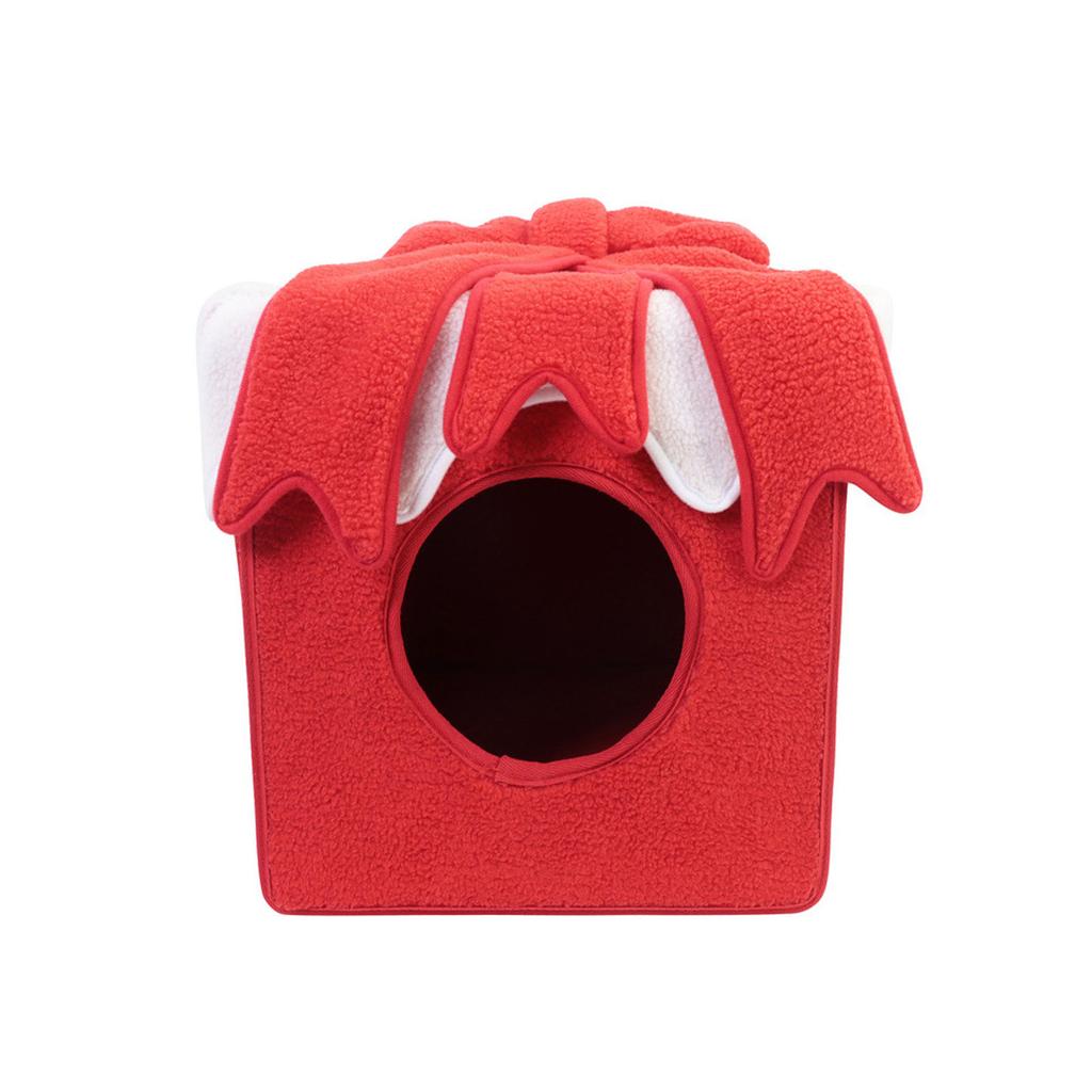 Christmas Cat Cave Christmas Cat Houses For Indoor Cats Kitten Cat House Christmas Gift Box Shape Square Pet Nest
