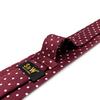 SHLAX&WING Red Polka Dot Maroon Wedding Tie for Men, Fashion, 147cm