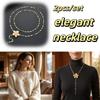2 PCS Elegant Clavicle Chain Simple Colorful Rhinestones Necklace Flower-shaped Necklace  Gatherings