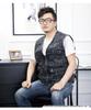 Men's Multi-Pocket Denim Vest for Photography and Fishing