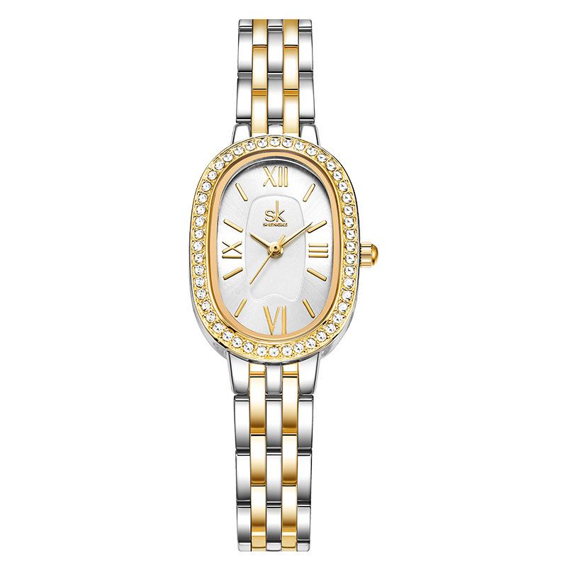 Watch Girls' Waterproof Diamond-Encrusted Fashion High-End Quartz Watch And Gypsophila Women'S Watch