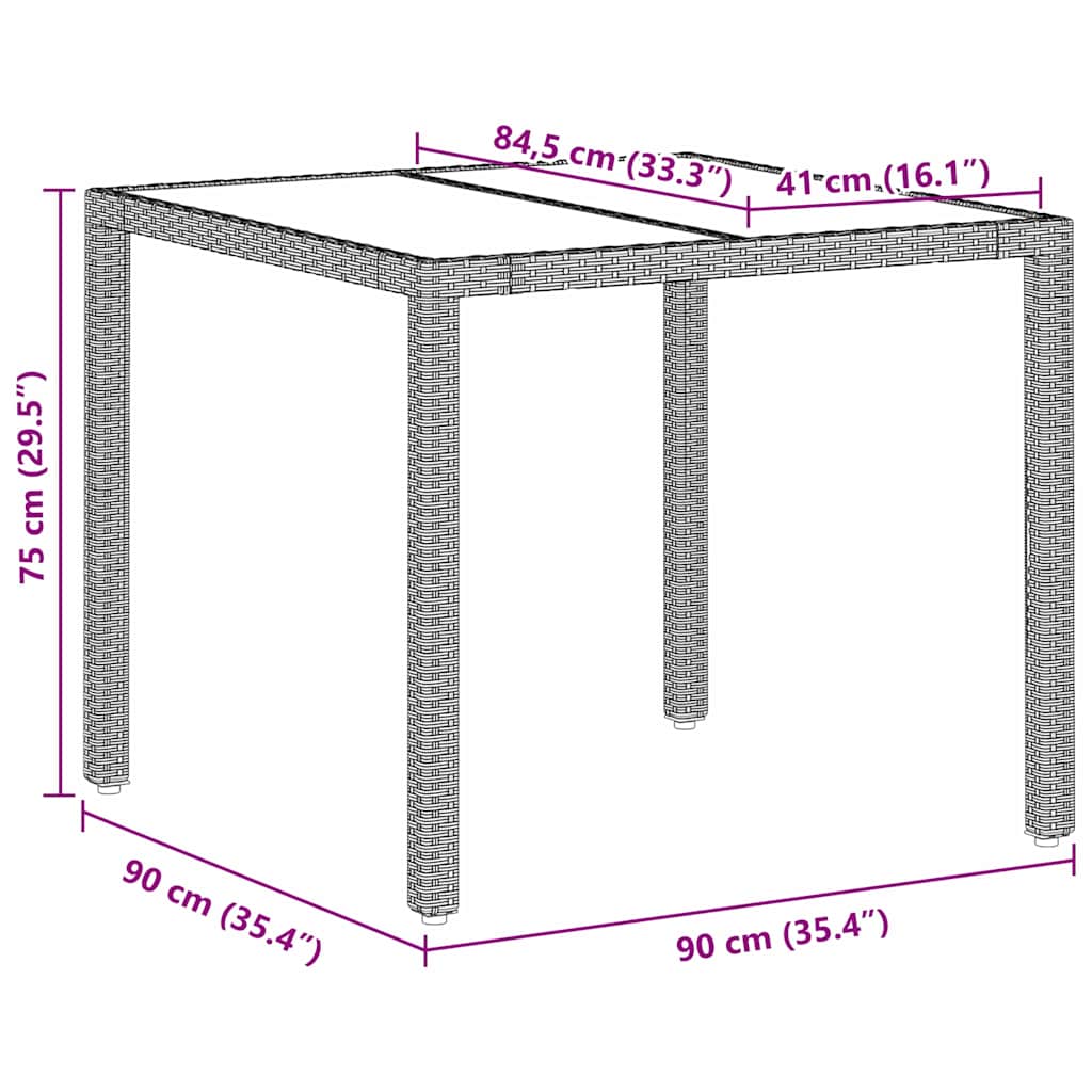 Garden Dining Set 3 pcs Light Grey Poly Rattan