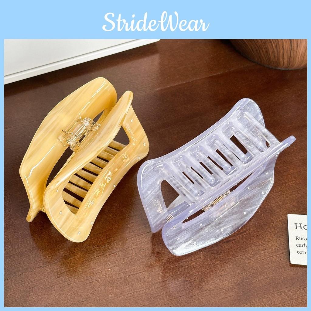 Oversized Acrylic 40mm Hair Claw Clip With Chic Rhinestone Accents For Glamorous Looks