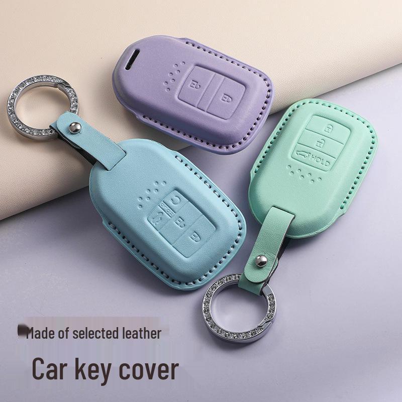 Fits 24 Honda Models: Key Case for CRV, Binhzhi, XRV, XR-V, HR-V, Haoying, Civic, UR-V, Accord, and Lingpai - Textured Purple