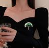 Elegant Tree of Life Brooch For Women Men Exquisite Green Crystal Tree Badges Brooches Shining Boutique Plant Decoration